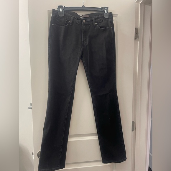 Levi's Black Straight Leg Jeans Timeless Style 10Long - Picture 1 of 5